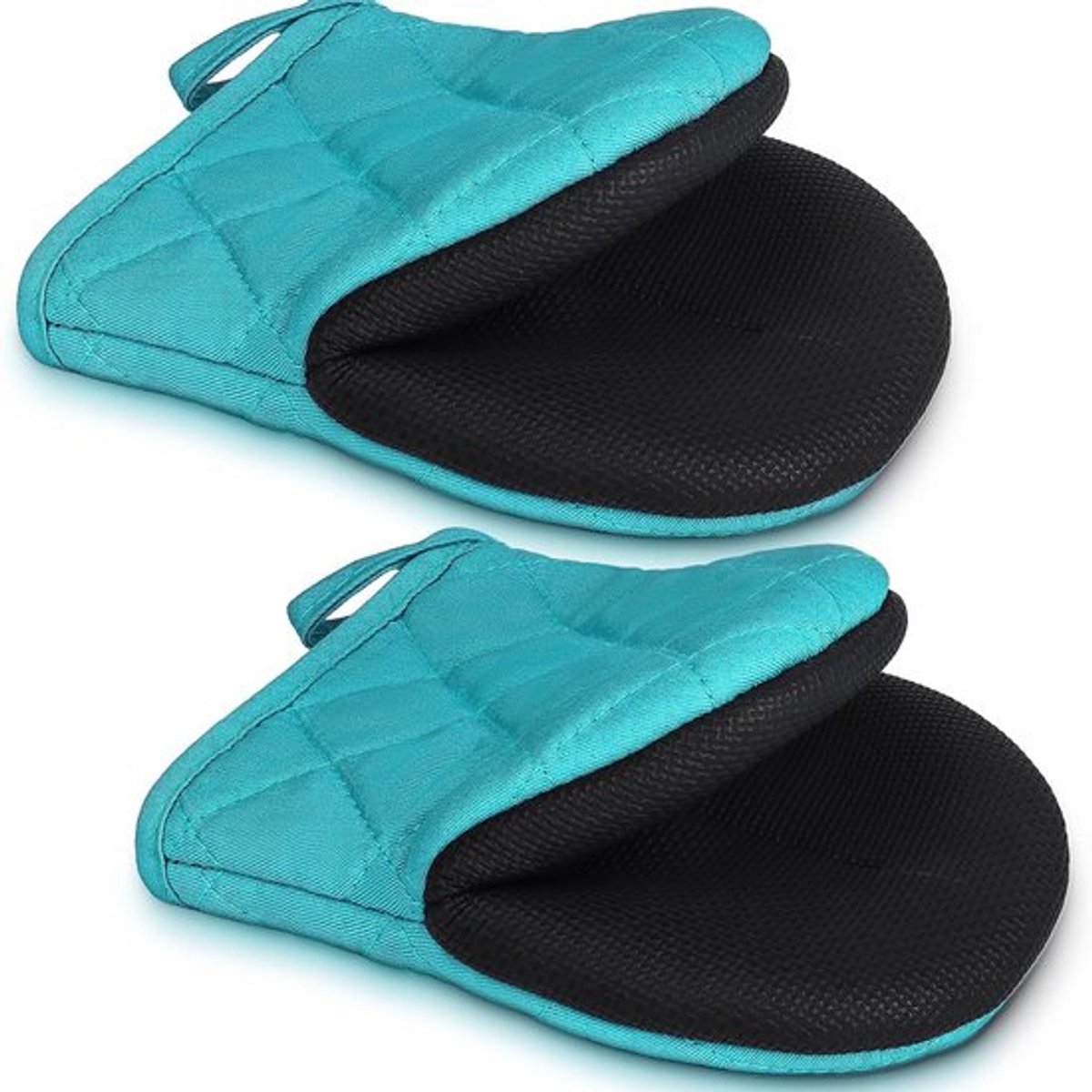 Handschoenen - Ovenwanten - Ovenhandschoenen - Ovenhandschoenen hittebestendig - Oven handschoenen - Hoge temperatuurbestendigheid - Met antislip gripoppervlak en ophanglus - Geschikt voor grillen - Bakken - Koken en grillen - 1 paar - Blauw