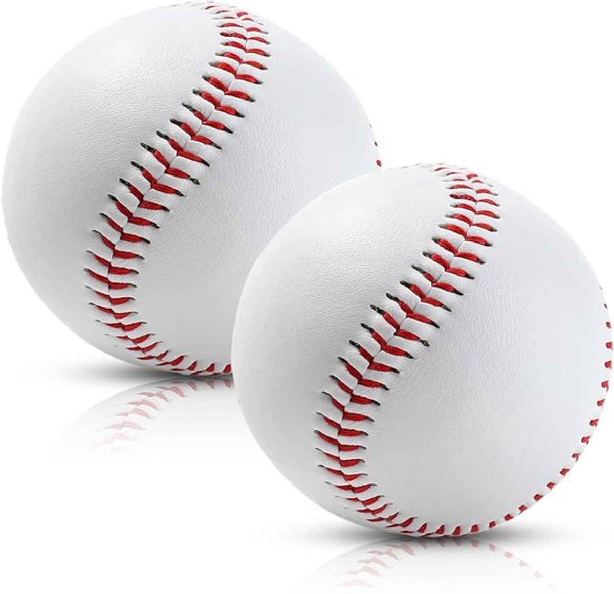 2 witte standaard honkbalballen, 7,2 cm, met leren beklede oefenhonkbaltrainingsballen, geschikt voor competitiewedstrijden, pitchen, slaan, slaan, veldwerk