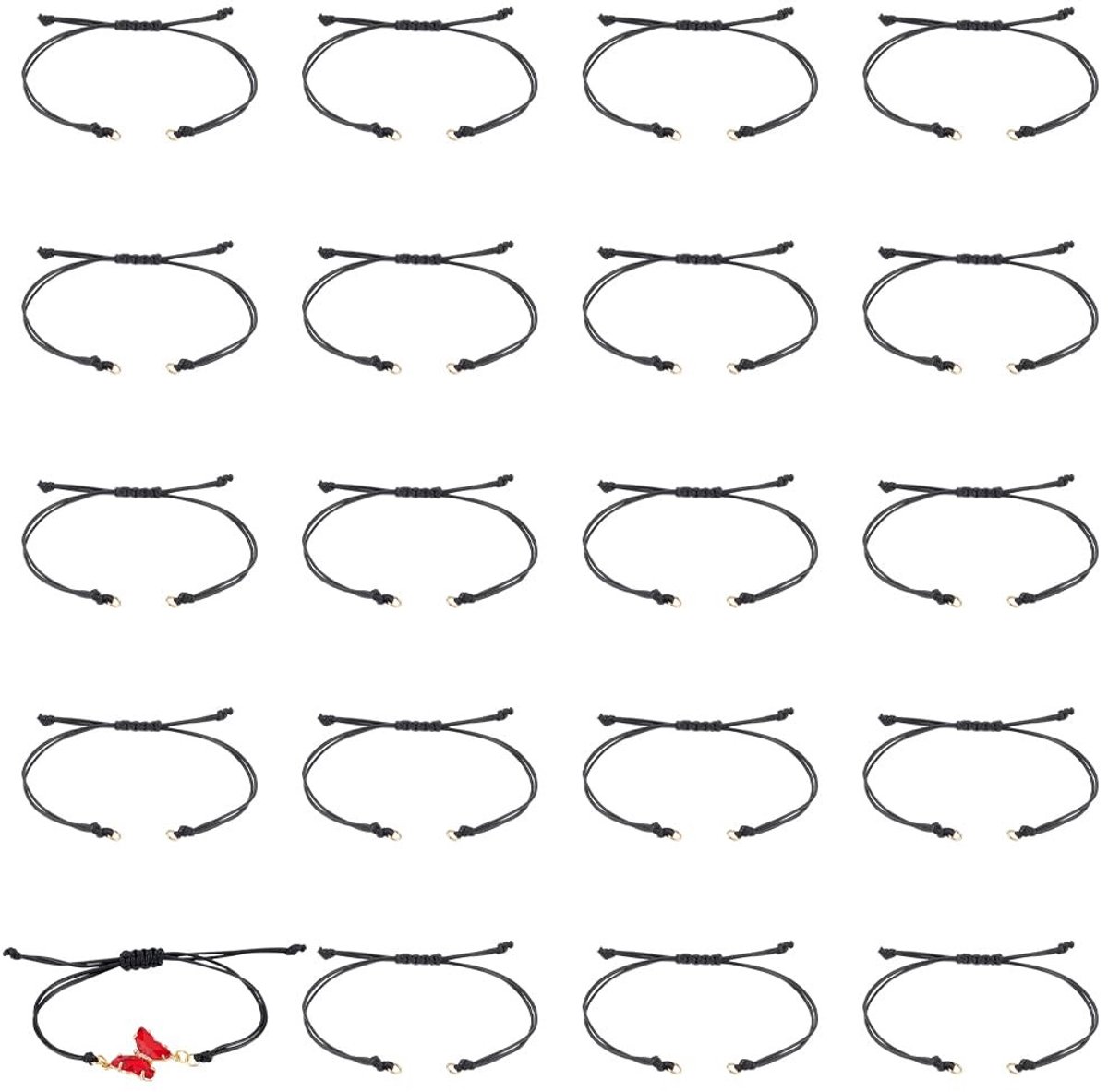 Dailygoods - 30 Stuks Verstelbare Armbanden van Gewaxt Polyester Touw