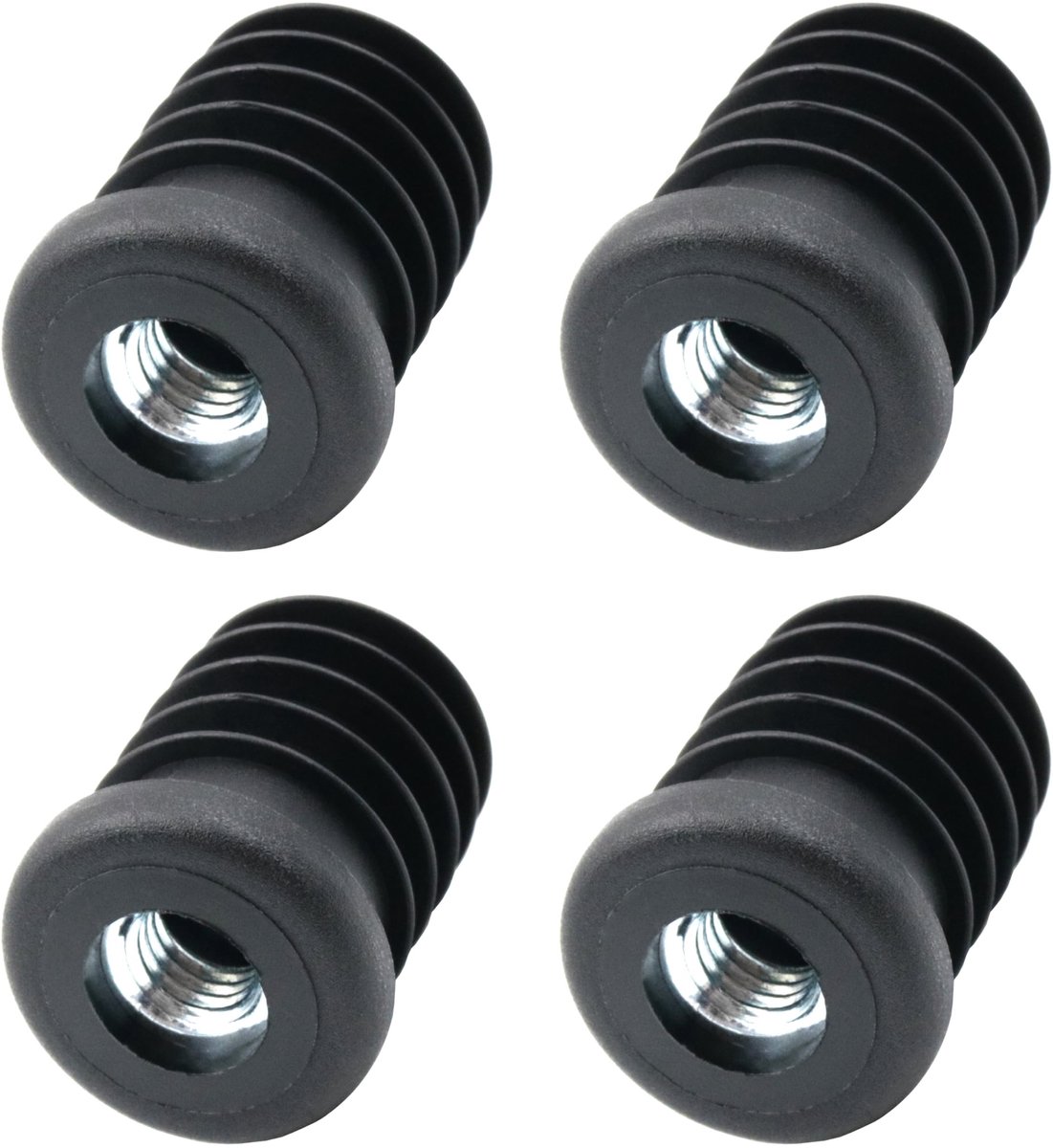 Dailygoods - Dailygoody - schroefdraadstop - afstelstoppen - eenvoudig te monteren - Ø 22 mm - M8 - voor ronde buizen - 4 stuks