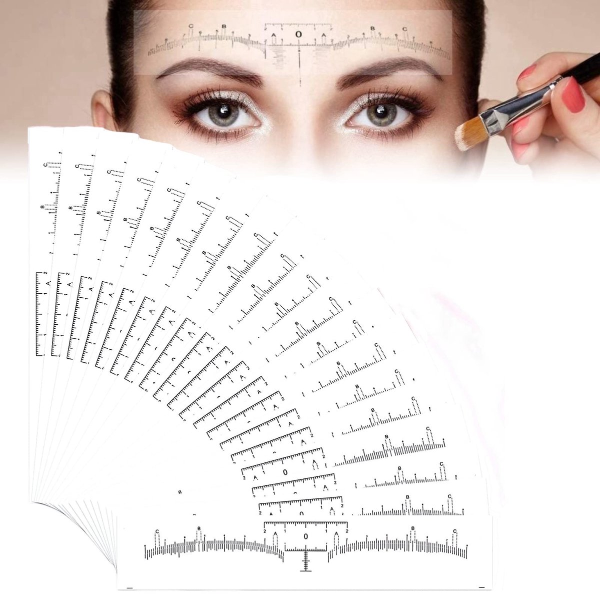 Dailygoods - Dailygoody - Wenkbrauwliniaal - Wegwerptattoos - Perfecte balansverlenging - 50 Stuks - Voor professionele wenkbrauwstyling - Geschikt voor elke schoo...