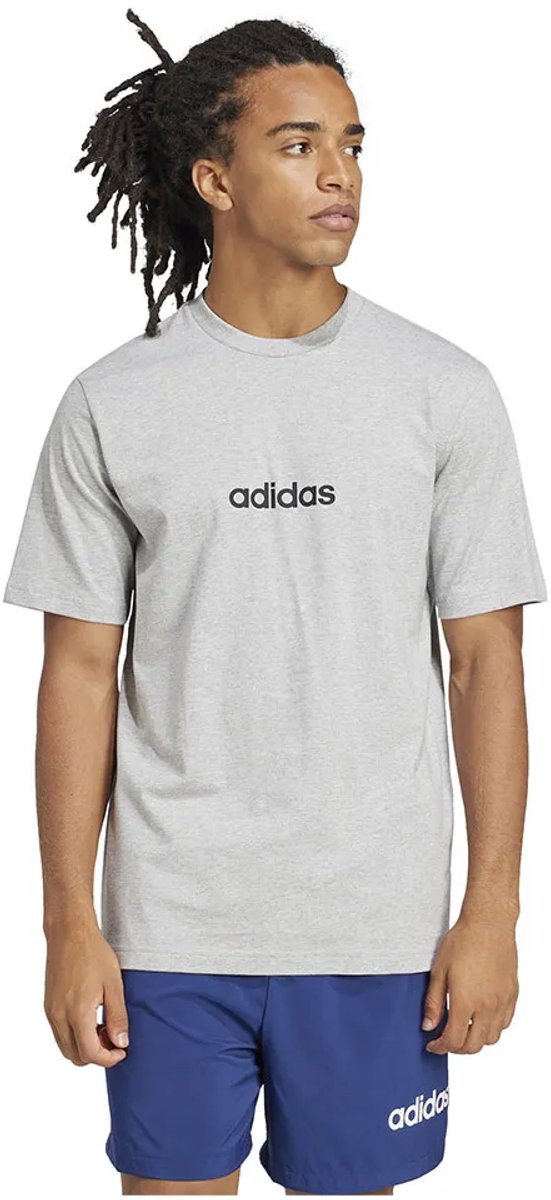 Adidas Essentials Linear Single Jersey T-shirt Met Korte Mouwen M Regular Man Zwart