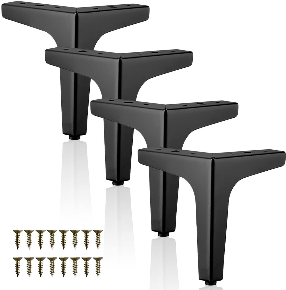 Dailygoods - Dailygoody - Meubelpoten - 17 cm - Belastbaar tot 800 kg - Zwart - Meubelverbetering - Geschikt voor banken, tafels en kasten