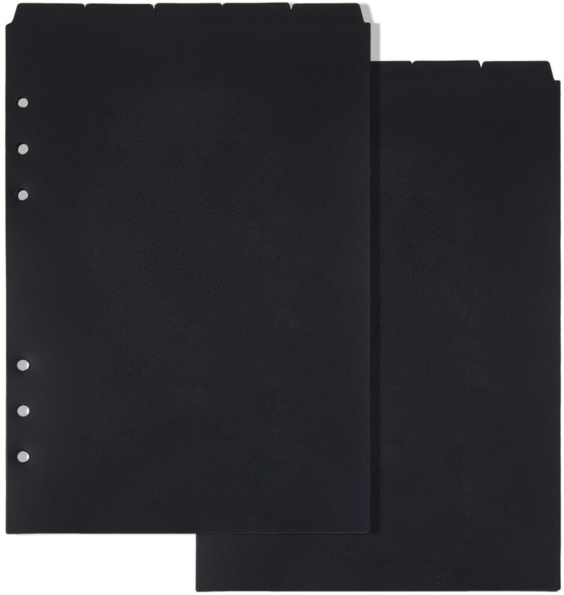Dailygoods - Dailygoody - A5 Indexbindmiddelverdelers - 10 Vellen - Zwart Plastic - 5-tab Verdelers - Perfect voor Planner en Notebook - Handig voor Bladmappen