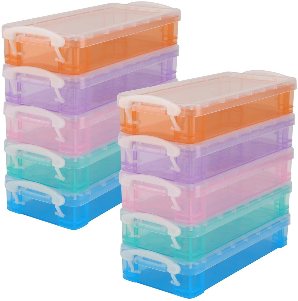Dailygoods - Dailygoody - Stapelbare potlooddozen - Organiseren - Doorzichtig - Pennenbakjes - Duurzaam en stijlvol - Geschikt voor schrijfwaren - 10 stuks
