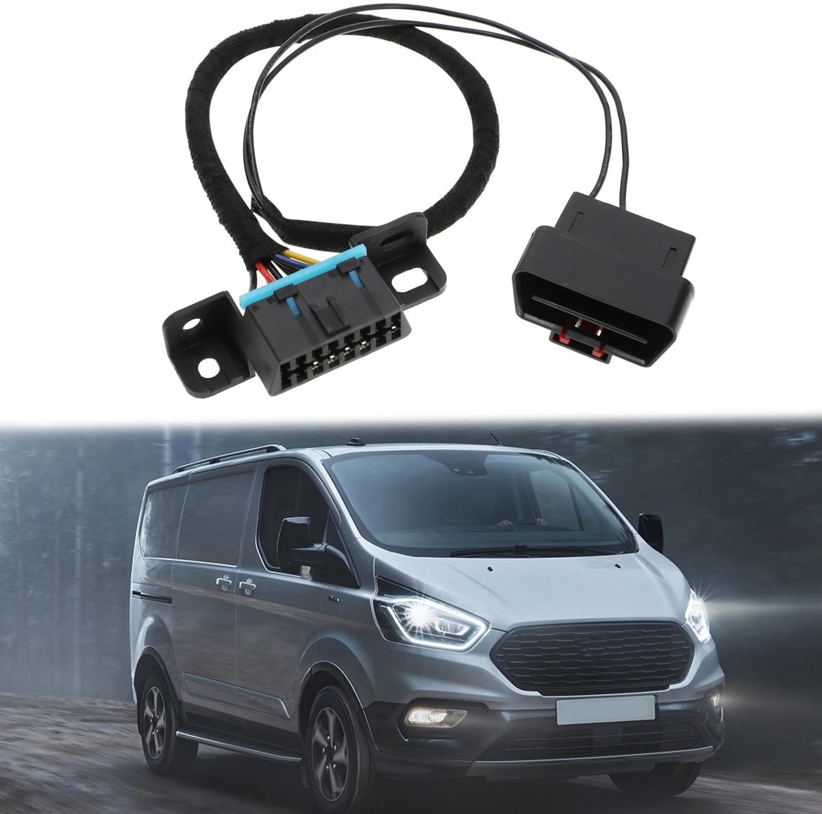 Dailygoods - Dailygoody - OBD Guard Poort Kabel - Anti-diefstal OBD Adapter Kabel - 50 cm - Verlengkabel voor Ford Transit - 16 Pin J1962 - Geschikt voor voertuige