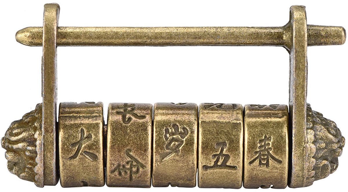 Dailygoods - Dailygoody - Vintage Chinese Combinatielock - Antieke Retro Slot voor Sieraden en Meubels