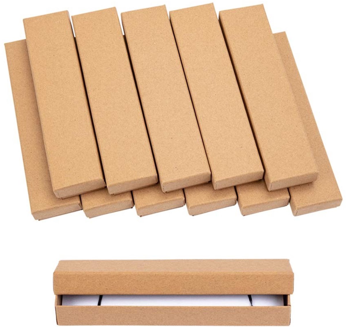 Dailygoods - Dailygoody - Kraftpapier juwelendoosjes - 20 stuks - Perfect voor sieraden - Burlywood - Voor ringen en oorbellen - Handgemaakt in karton - Geschikt v