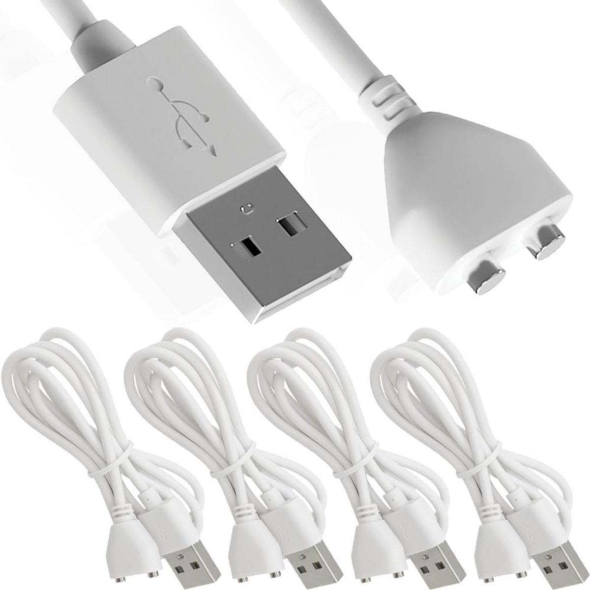 Dailygoods - Dailygoody - 5mm USB Magneet Oplaadkabel met 4 Magnetische Tips voor Diverse Apparaten