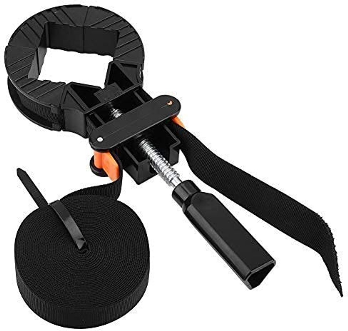 Dailygoody - Band Sangle Pince Coin Clamp - Regelbare Klem - Zwart - Klemmen voor Houtbewerking - Geschikt voor Meubelprojecten - Compact