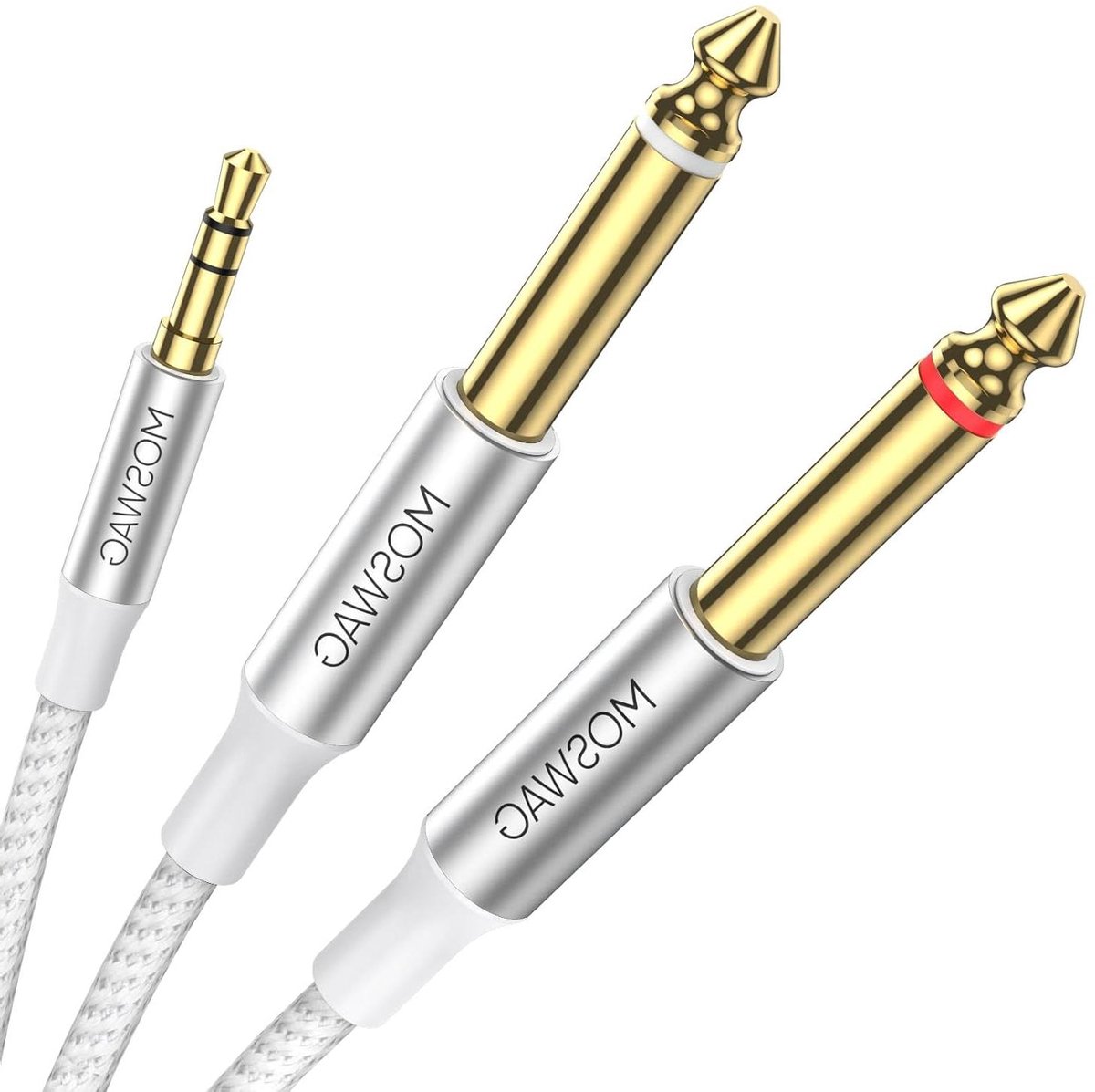 Audio Splitter Kabel - Stereo Y-kabel - Signaal Verdelen - 3.5mm naar 2x 6.35mm - 10 meter - Wit