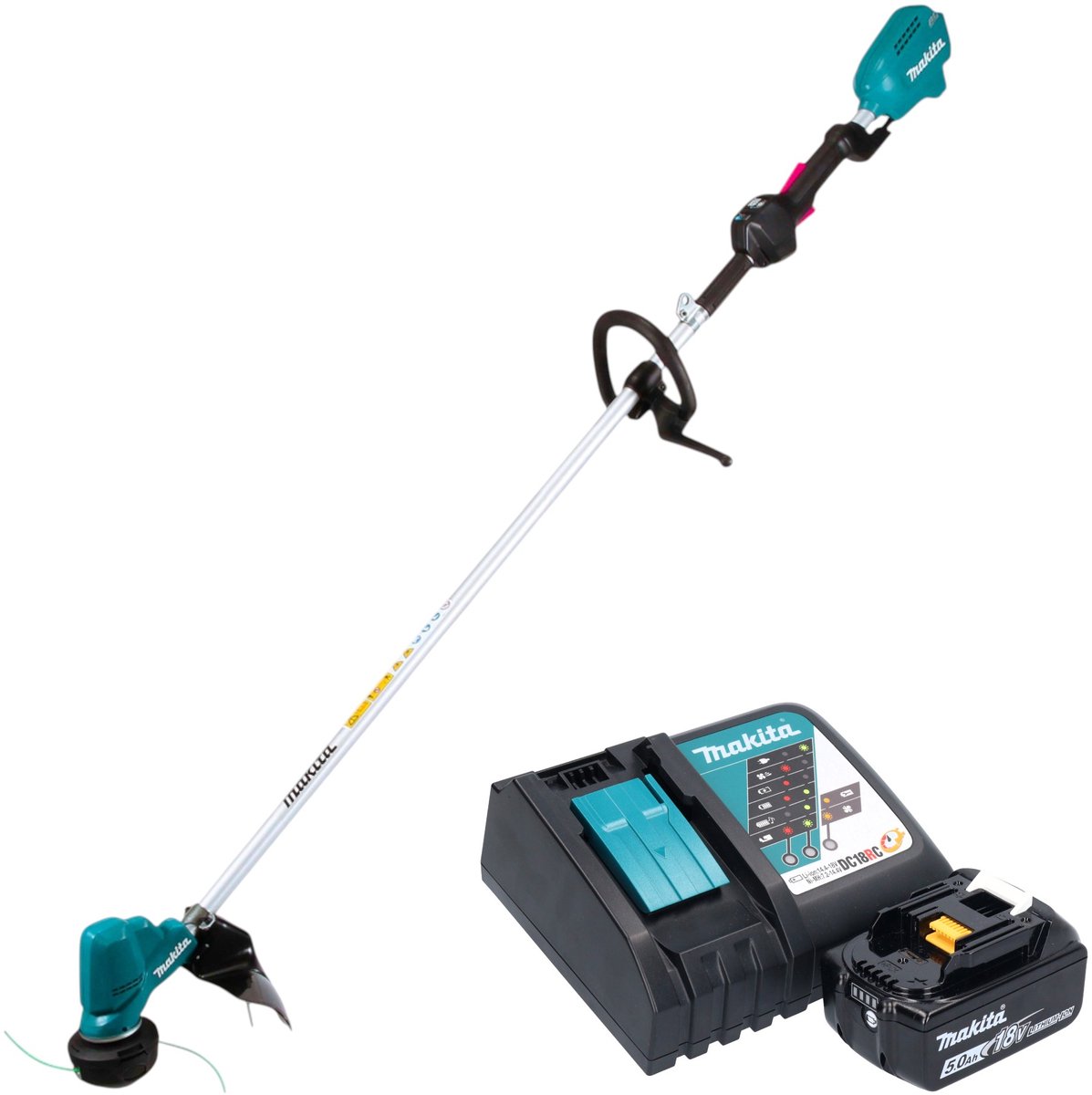Makita DUR 190 LRTX9 accu-grastrimmer 18 V 300 mm borstelloos + 1x accu 5,0 Ah + oplader