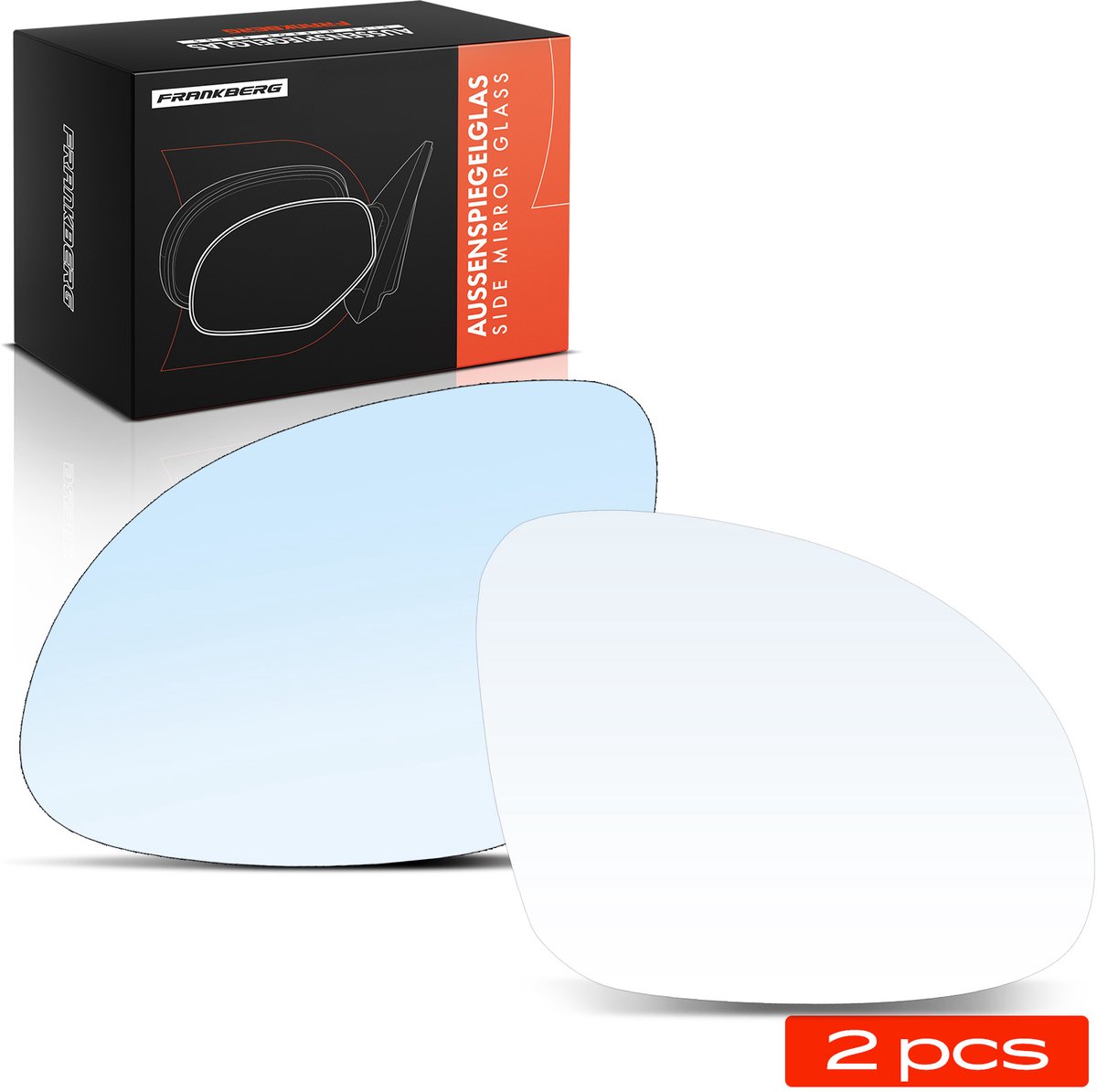 Frankberg 2x Spiegelglas Buitenspiegel Voor voor VW