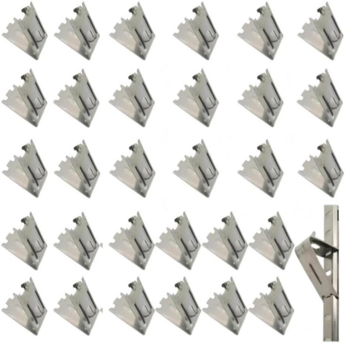 Koelkast Plankclips - Vriezer Haken - Planken Bevestigen - Zwaluwstaart Ontwerp - 30 Stuks - Zilverkleurig