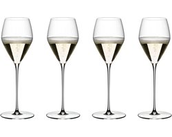Riedel Wijnglazenset Veloce Champagne - Set van 4 champagneglazen - Druif ras specifieke flutes - Kras- en breukbestendig - Vaatwasserbestendig - Kristalglas - 570 ml - Glaswerk - Wijnglazen Set