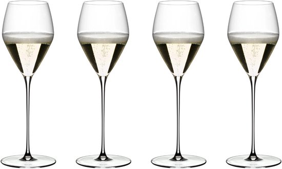 Riedel Wijnglazenset Veloce Champagne - Set van 4 champagneglazen - Druif ras specifieke flutes - Kras- en breukbestendig - Vaatwasserbestendig - Kristalglas - 570 ml - Glaswerk - Wijnglazen Set