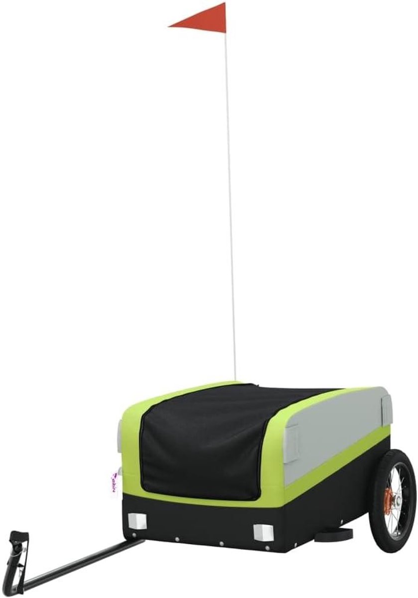 Fietstrailer - Fietskar Transportkar - Zware Goederen Vervoeren - Stevig IJzeren Frame - 30 kg draagvermogen - Zwart Groen