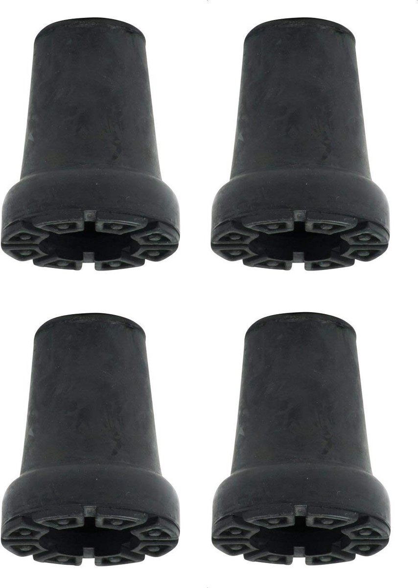 ONF3 - Schokabsorberende eindkappen - Rubber - Verpakking van vier - 22 mm - Wandelen - Geschikt voor krukkenstokken