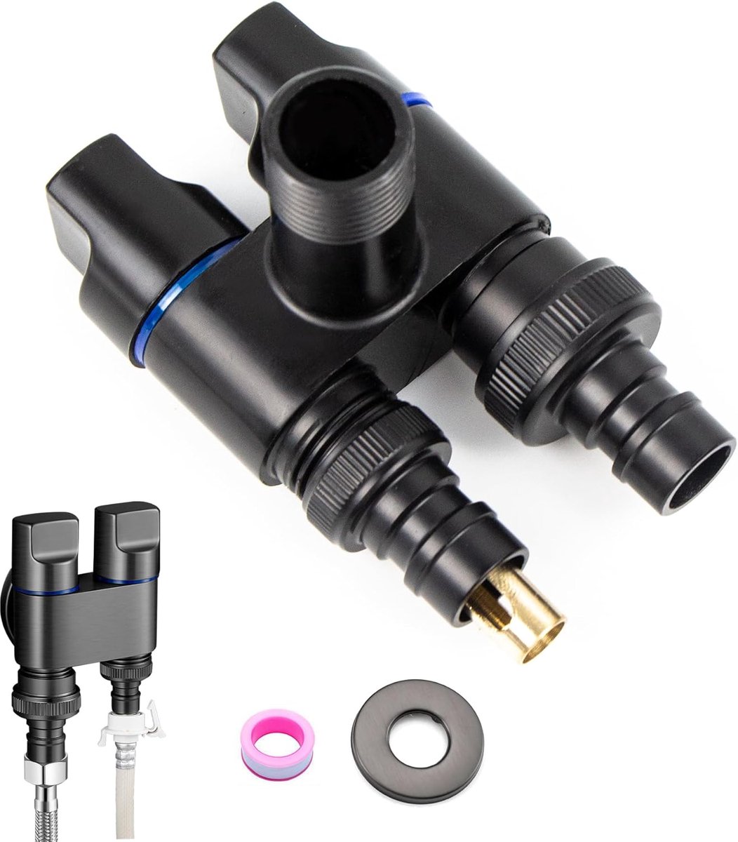 Combi Angle Valve - 1/2 x 3/4 Inch - Hoekregeling - Universele Kleppen - Afwasmachine Dubbele Apparaatklep - Stuurklep - Dubbele Schakelaar - Drieweg Hoekklep voor Badkamer - Wastafel - Armaturen
