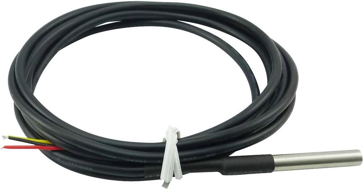 Temperatuurkabel Sensor - Digitale Sonde - Thermostatische Besturing - Roestvrijstalen Mantel - 5 Meter Lengte - Zilverkleurig