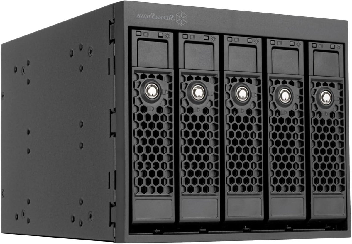 Hot-Swap Kooi - Adapter Behuizing - Opslag Uitbreiden - Vijf Drives Beveiligen - Drie 5.25 Bay - Zwart