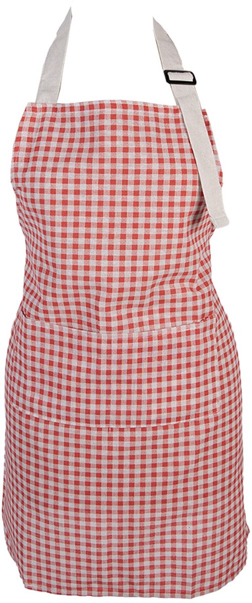Clayre & Eef Keukenschort 69x68 cm Rood Polyester
