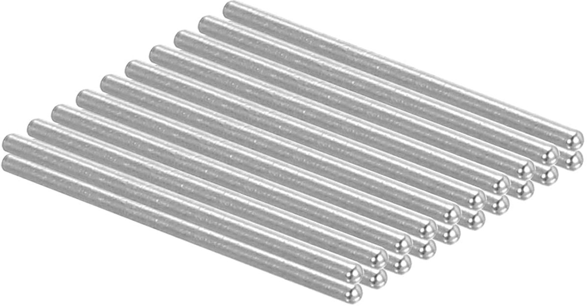 304 Stainless Steel Locking Pegs - 1 x 20 mm - 20 Pieces - Round Head - Flat Beveled End - Metal Centering Pens - Bunk Pegs - Shelf Supports - Meubels Bevestigen - Duurzame Materialen