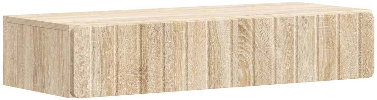 vidaXL Wandgemonteerde - Zijtafel - 87,5 - x - 34,5 - x - 17 - cm - Bewerkt - hout Sonoma Eiken