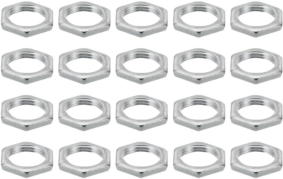 M13 x 1.0 Stalen Zeskantmoeren - 20pcs - Metrische Draad - Gegalvaniseerde Hardware - Bevestigingsmiddelen voor Lampen en Machines - Onderhoud 3mm Hoogte