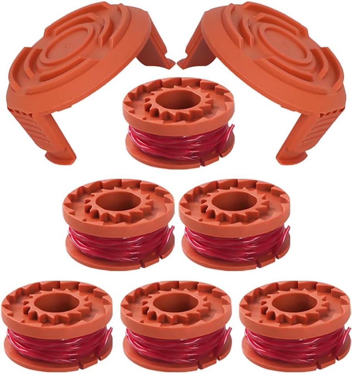 Grasmaaier Spoelen - Vervangende Spoelen - Gazon Onderhoud - Inclusief Spoeldeksels - 6 Stuks 1.65mm - Niet Van Toepassing