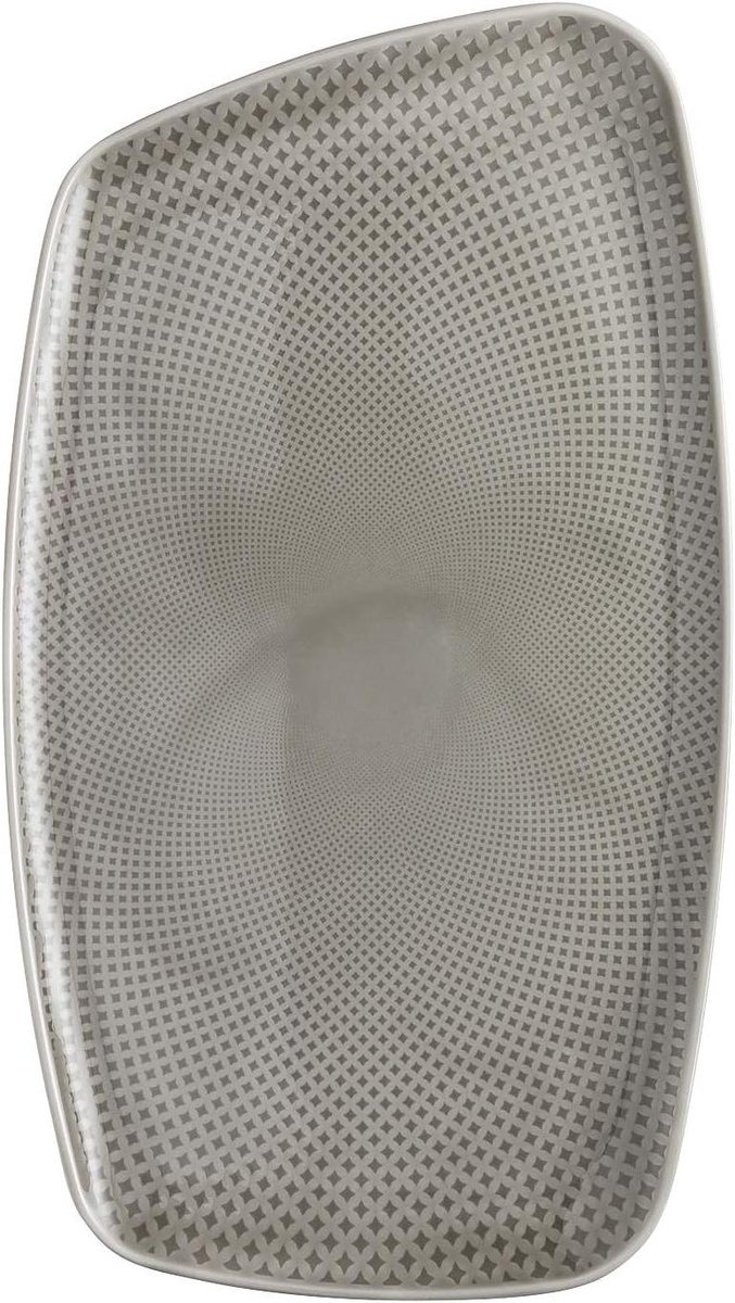 Serveerplaat - Ovale schaal - Eten presenteren - Magnetronbestendig - 36x21 cm - Parel grijs