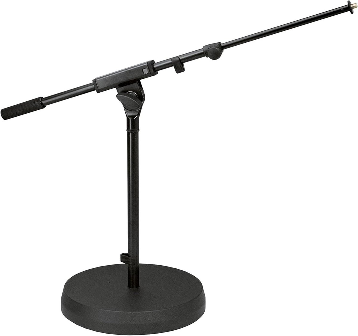 Microfoon Standaard - Microfoonarm - Muziek Opnemen - Zware Gietijzeren Voet - Telescopische Arm - Zwart