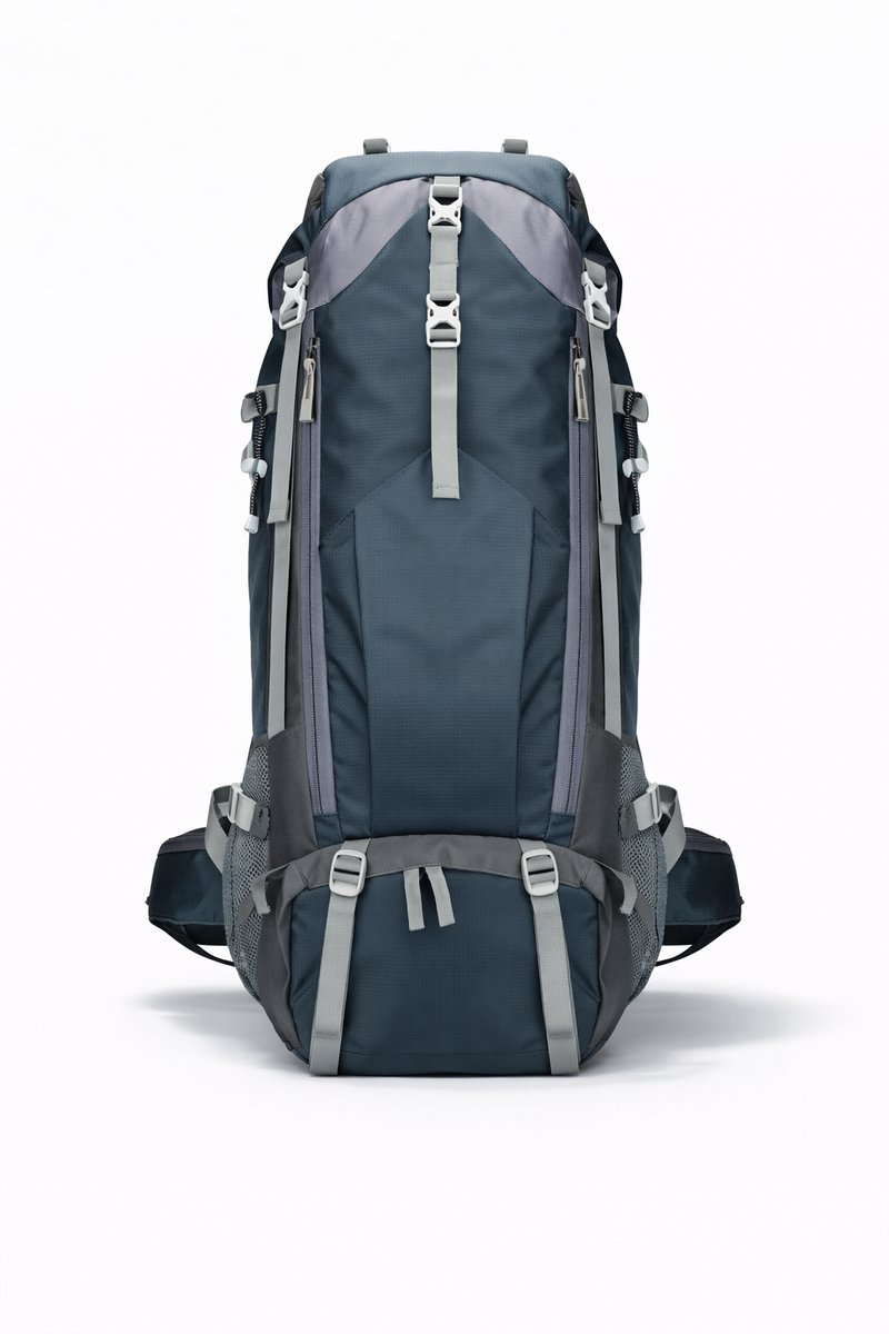 Hiking Rugzak 70L - Top en Frontloader - Trekking rugzak - Waterdicht - Marine blauw