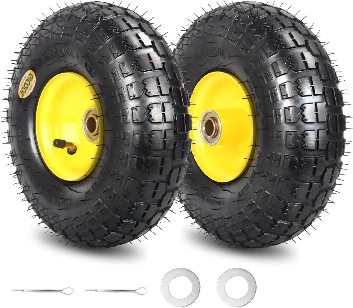 Vervangingswiel Set - Handwagen Wiel - Materiaal Transport - Offset Hub - 10 Inch Velg - Zwart