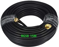 Vt products - Coaxkabel - 15 meter - Verliesarm - 50 ohm - Wifi-antennekabel - Geschikt voor radio en FPV-drone - RG58