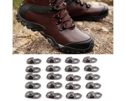 Vt products - Schoenveterhaken - Reparatieset - Eenvoudige installatie - 20 stuks - Klinknagels - Geschikt voor wandelschoenen - Outdoor