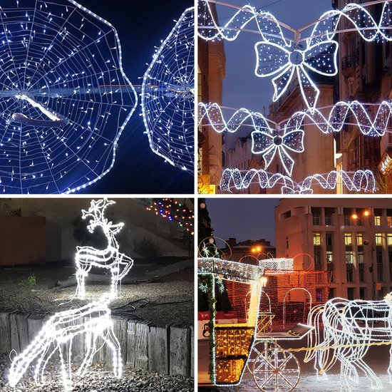 Bande de corde - Cordon lumineux - Tube étanche - Corde - Plein air - Jardin - Noël - Cordon lumineux LED 10m extérieur intérieur - Tube LED étanche 240 LED - décoration lumineuse fête Noël - Wit