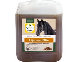 VITALstyle Lijnzaadolie - Paarden Supplement - Dé Gezonde Aanvulling Op De Voeding - Met Omega 3, 6 & 9 Vetzuren - 5 L
