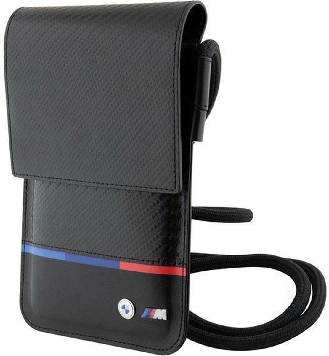 BMW Carbon Tricolor Heuptas (Scherm tot 7 Inch) - Zwart