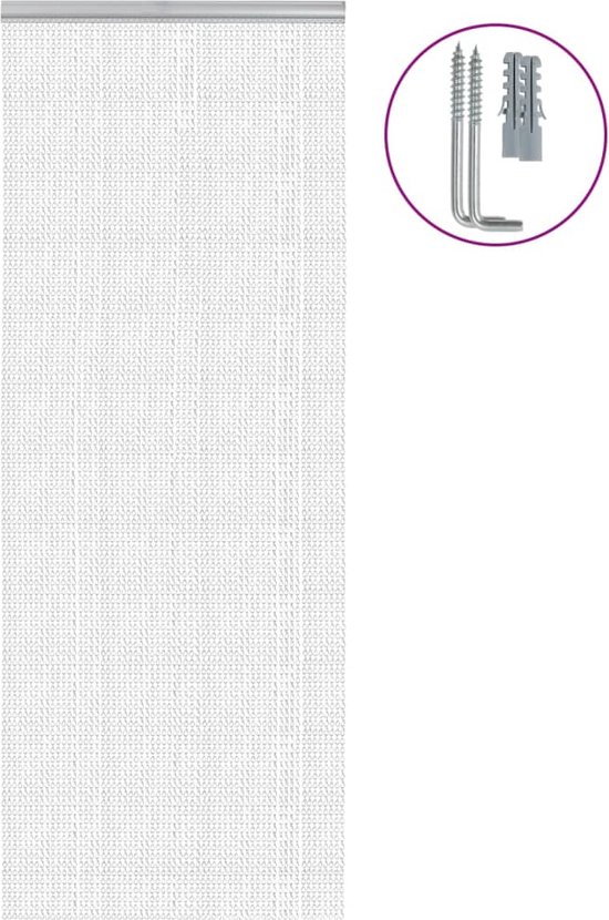 VerRich Kettenvorhang, 100 * 210 cm Aluminium Tür Fliegengitter Silber