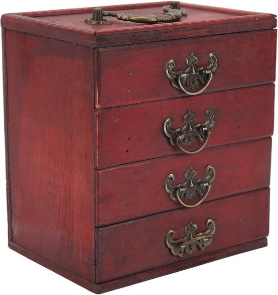 Reissieraden Organizer Houten Sieradendoos For Horloge Oorbellen Ketting Ring, Reissieradendoos Desktop Opbergdoos Sieradenhouder Standaard For Vrouwen En Meisjes Geschenken