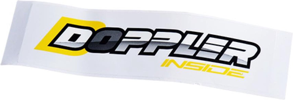 sticker paar stickers doppler voor auto doppler geel 10x3cm nieuw