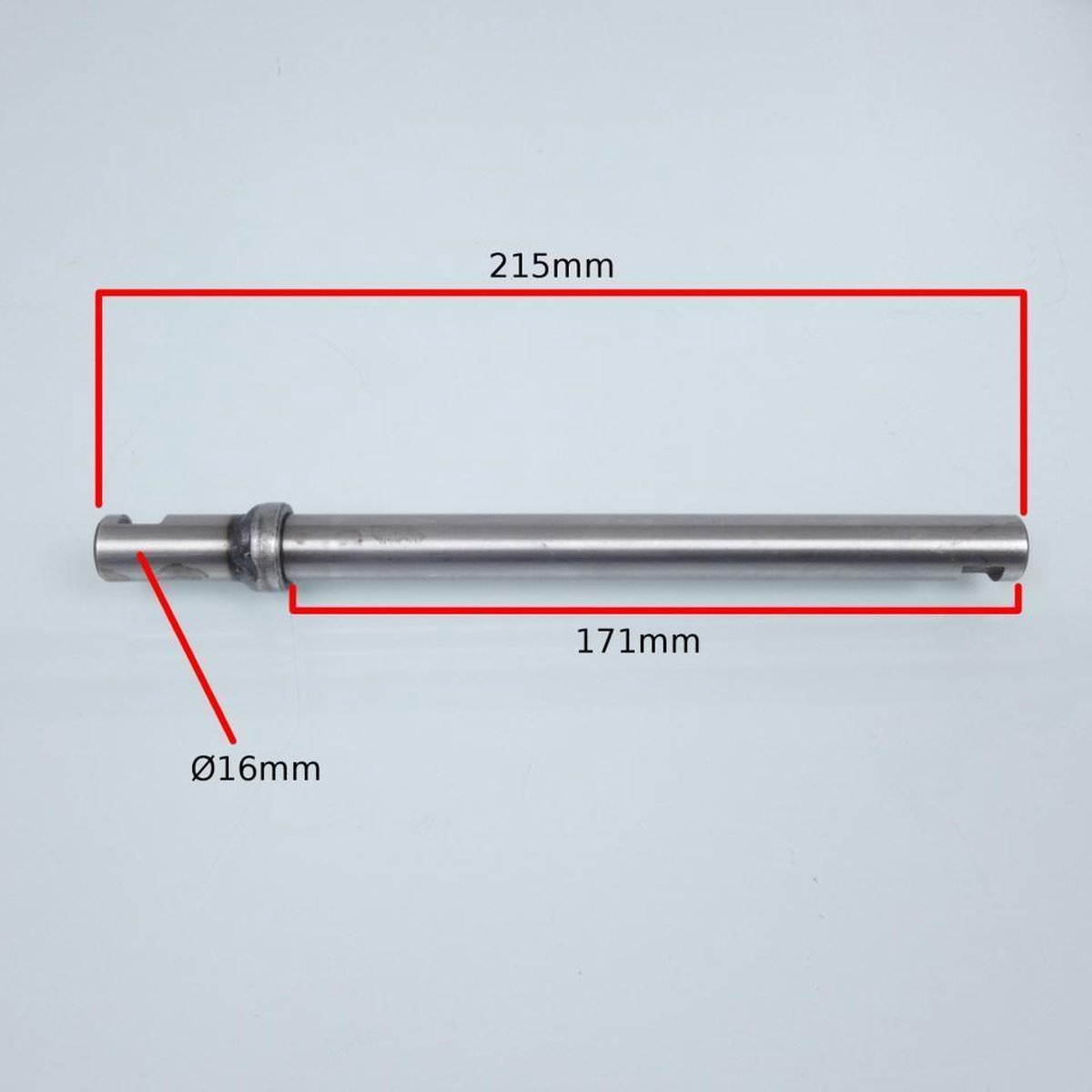 pedaalas voor bromfiets peugeot 50 103 mvl glad Ø16mm l215mm nieuw