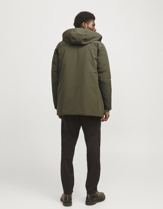 JACK & JONES Jas heren winter vrije tijd softshell overgang capuchon grote plus size functionele jas gewatteerde jas parker outdoor fiets camping, S