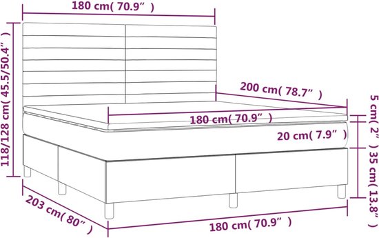Roze Boxspring 180x200 cm met LED & Matras Boxspring - Tweepersoonsbed - Rooskleurig Bed - Velvet Bed - Led Bed