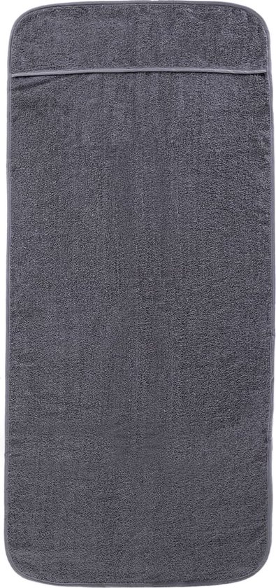 Serviettes de plage The Living Store - anthracite - 60 x 135 cm - tissu doux - antidérapantes - légères - lot de 4