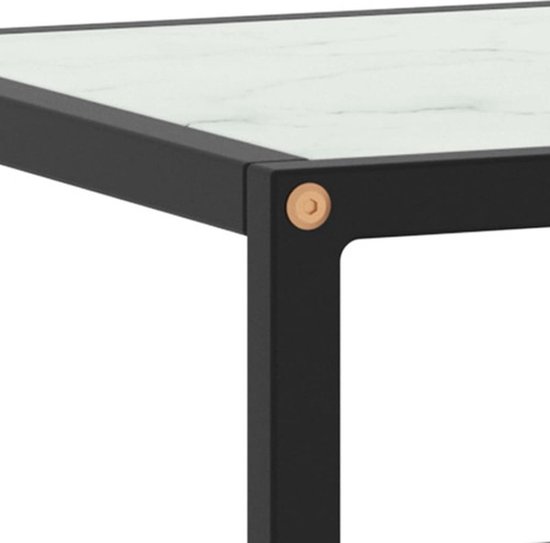 vidaXL Tv-meubel - Wit marmerglas - 100x40x40 cm - Zwart Televisie Kast - Tv Meubilair - Stereo Kast - Vitrinekast - Woonkamer Decoratie