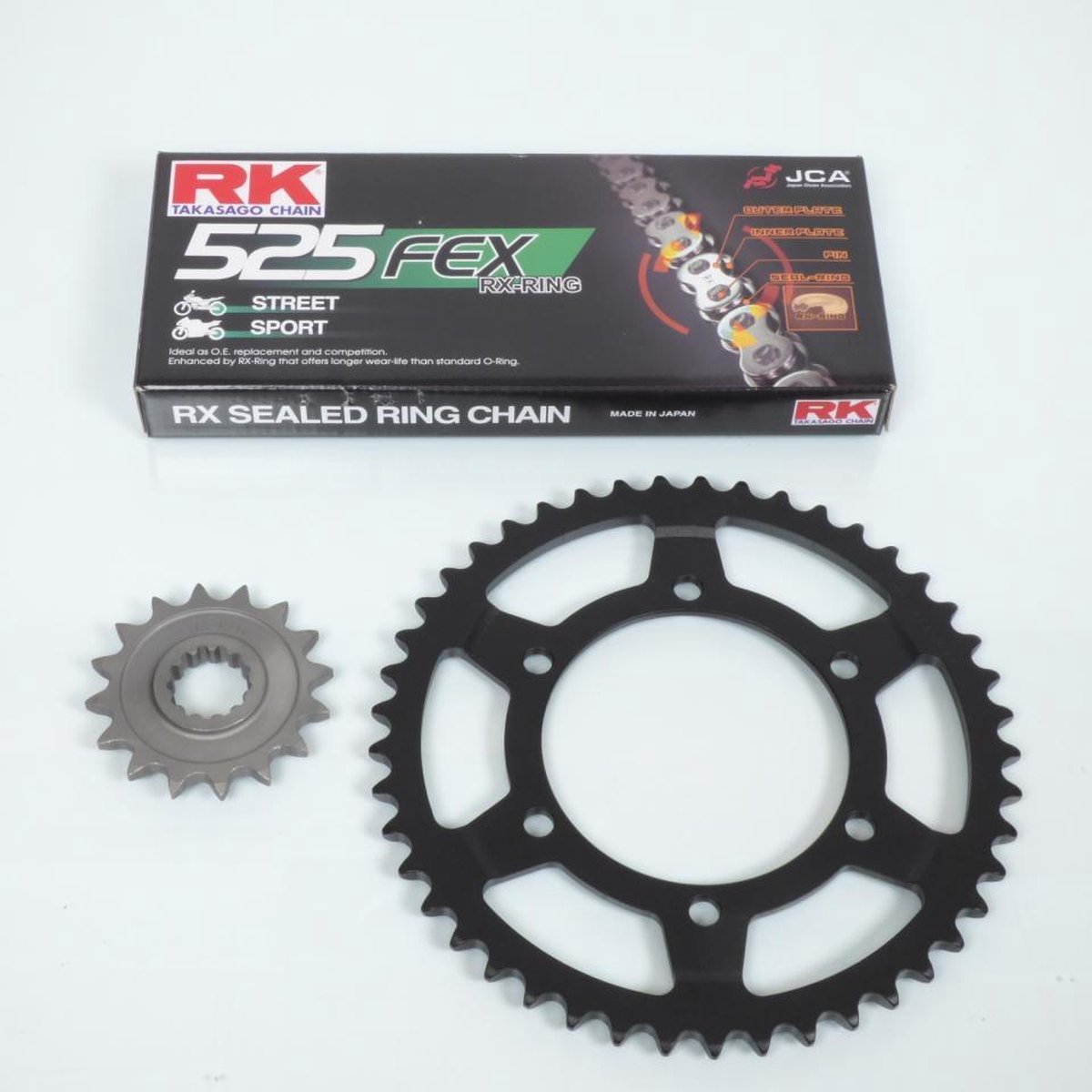 kettingset france uitrusting voor motor yamaha 850 mt-09 2013 tot 2018 16x45 steek 525 Ø110mm nieuw
