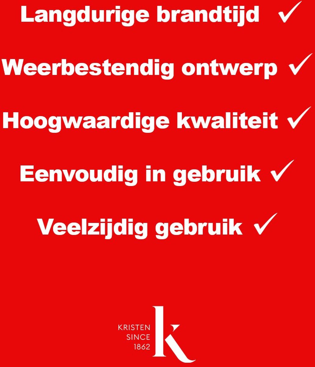 KRISTEN Grafkaarsen Rood Set Van 12 - Brandt 60 Uur (3 Dagen), Weerbestendig Voor Buiten, Herdenkingslicht