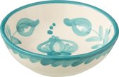 J-Line kom Granada Low - keramiek - wit/aqua - small